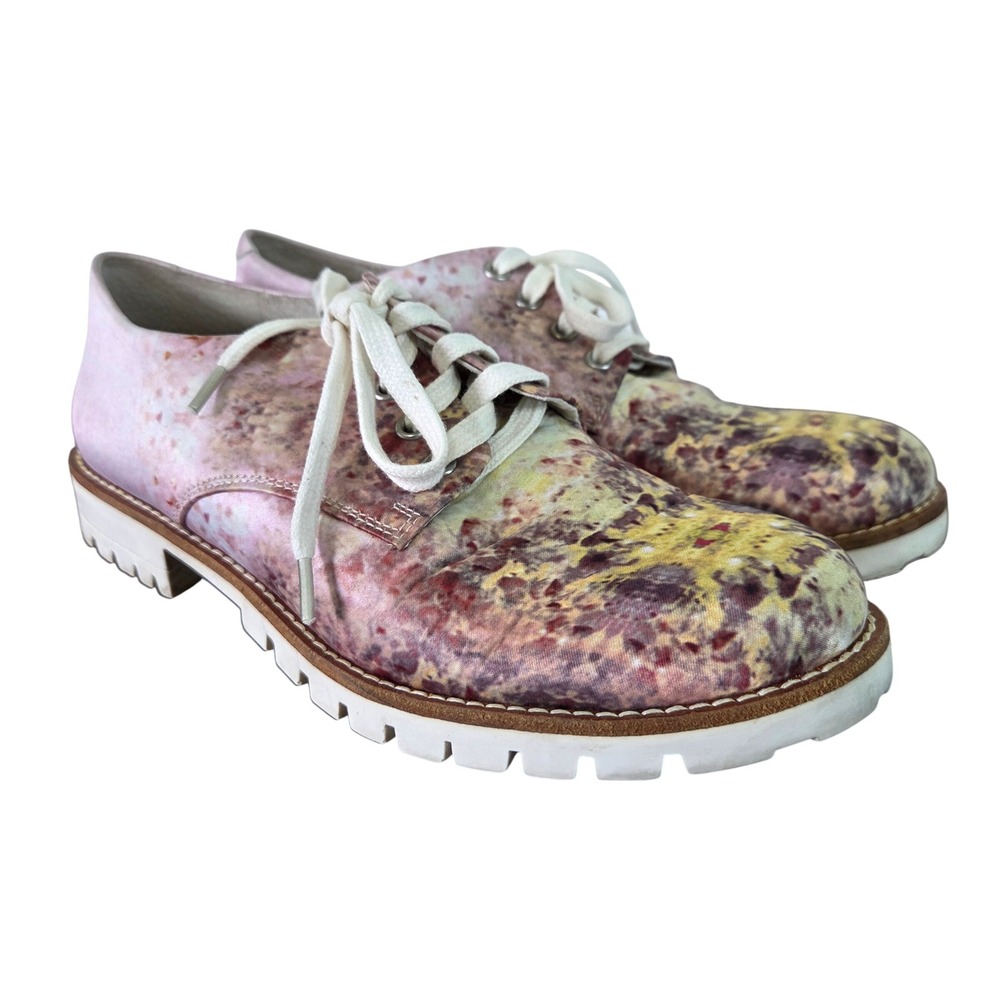 Bronx Womens Size EU‎ 39 Floral Platform Oxford Shoes Pink Lace Up Lug Sole